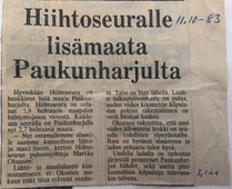 Lehtijutttu maanostosta Hyvinkään Sanomissa